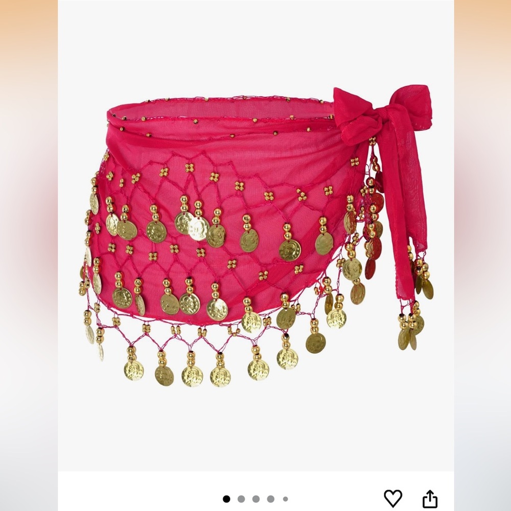 Fuchsia Coin Hip Scarf with Gold Coins for dogs